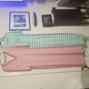 Extra long striped maxi dresses